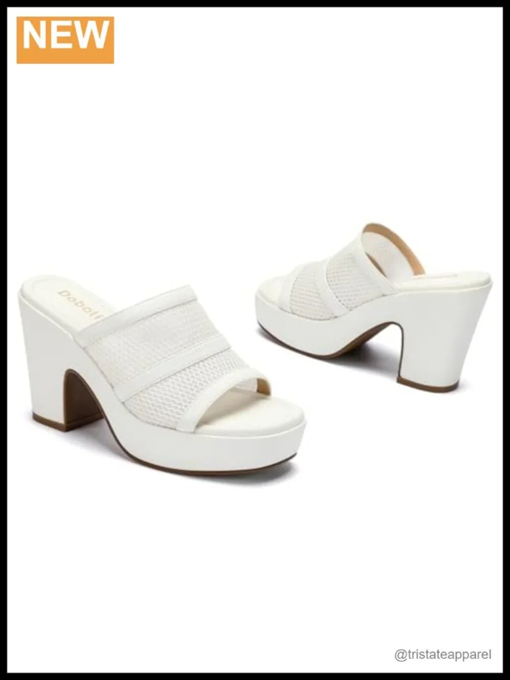 Platform Wedge Sandals Open Toe Mesh Knit Slip On Chunky Heel Mules